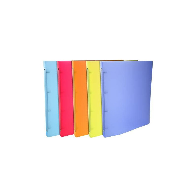 CAHIER CLASSEUR 4 ANNEAUX POLYPRO DOS DE 20 - COULEURS ASSORTIES K208551 -  Papeteries d'Arvor